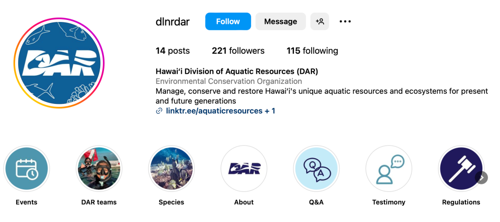 DAR instagram page