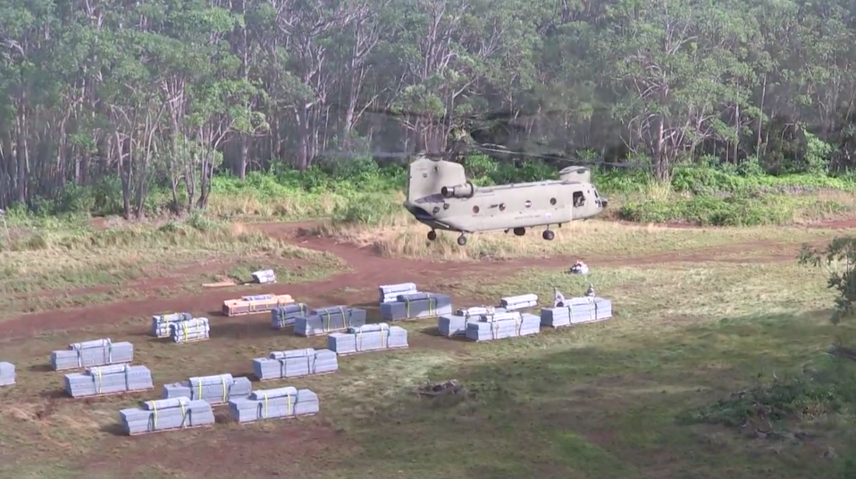 Fencing Airlift to Poamoho Forest Reserve and the Kaluanui Natural Area Reserve