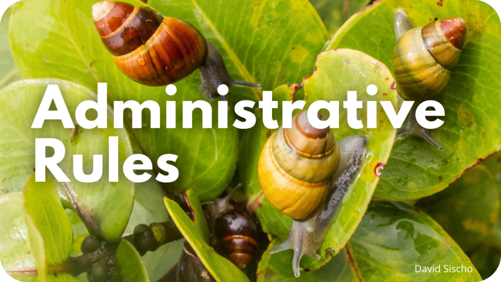 Administrative Rules- photo of native snails
