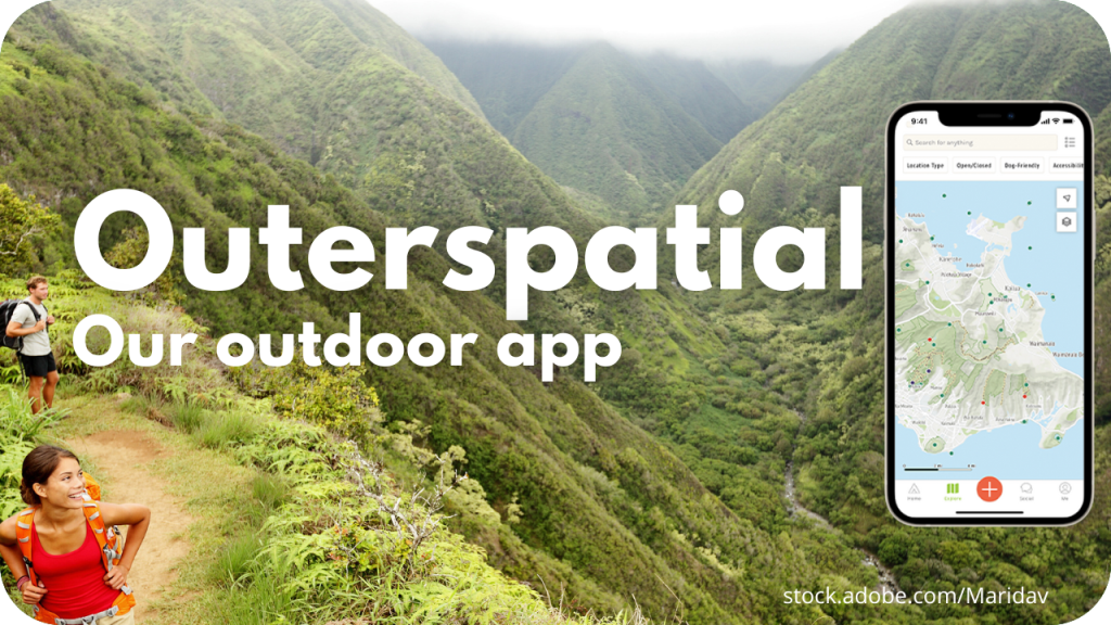 Outerspatial- Our outdoor app- photo of hiker and smartphone