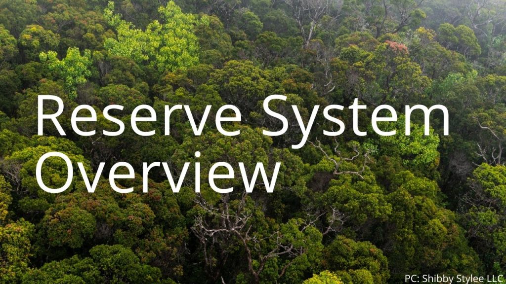 An image of a forest linking to the Forest Reserve System Overview page