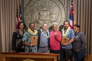Governor Josh Green with Representative Marten, Joe Watt, Kimeona Kane & ohana