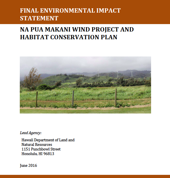 Final EIS Na Pua Makani Wind Project pic