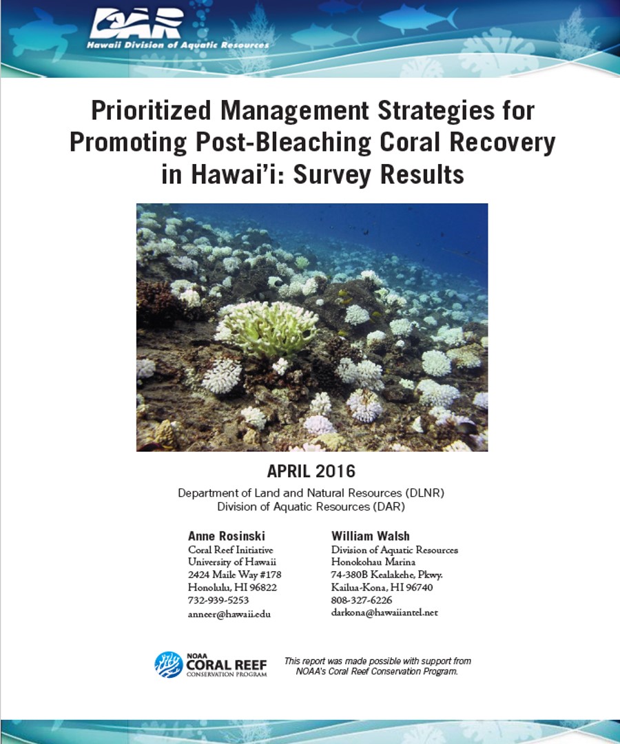 Coral Bleaching Recovery Survey - 4/2016