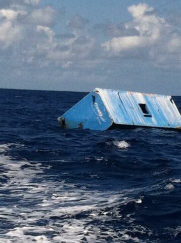 Photo of large container last seen off windward Oahu. Photo courtesy DLNR Land Division.